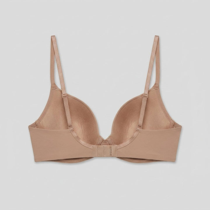 Pauline taupe plunge bra, double-layer back view