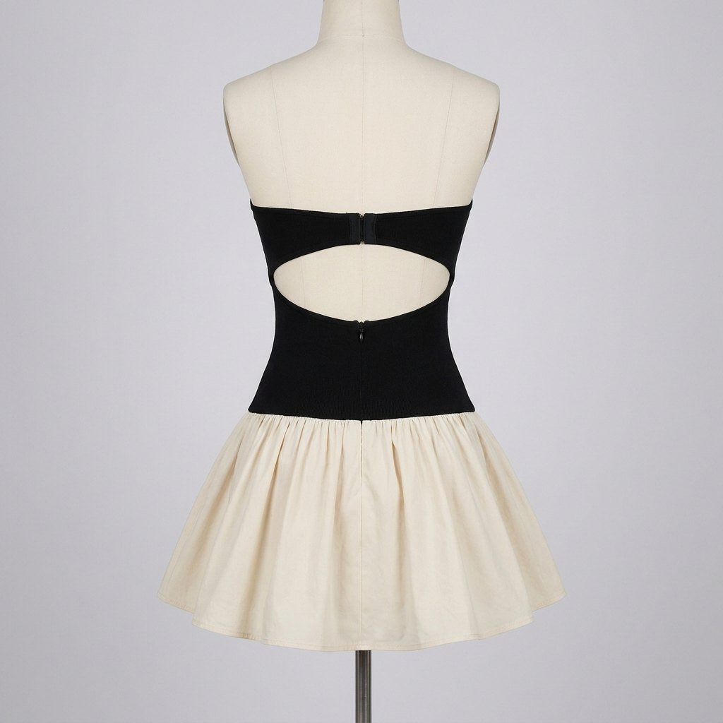 Pave backless dress back view