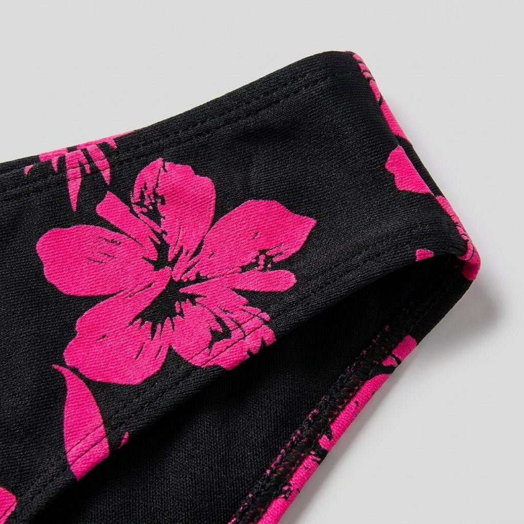 Penny bikini hibiscus floral fabric detail