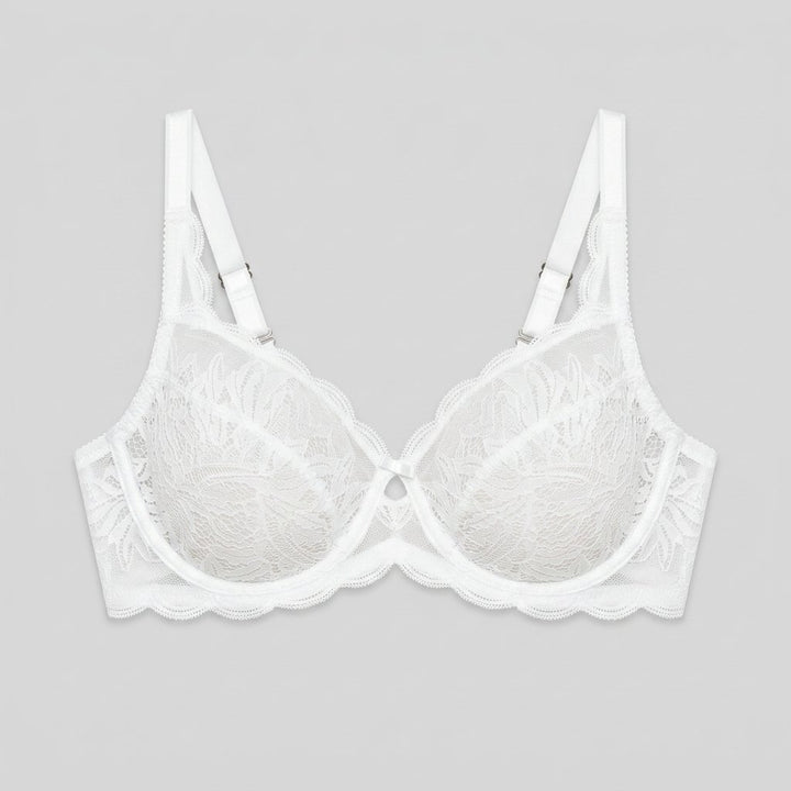 Pera lace bra white front