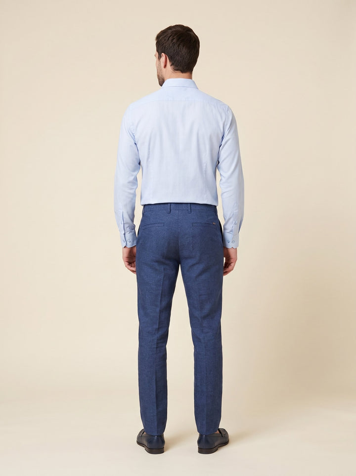 Plyer linen trousers indigo blue back