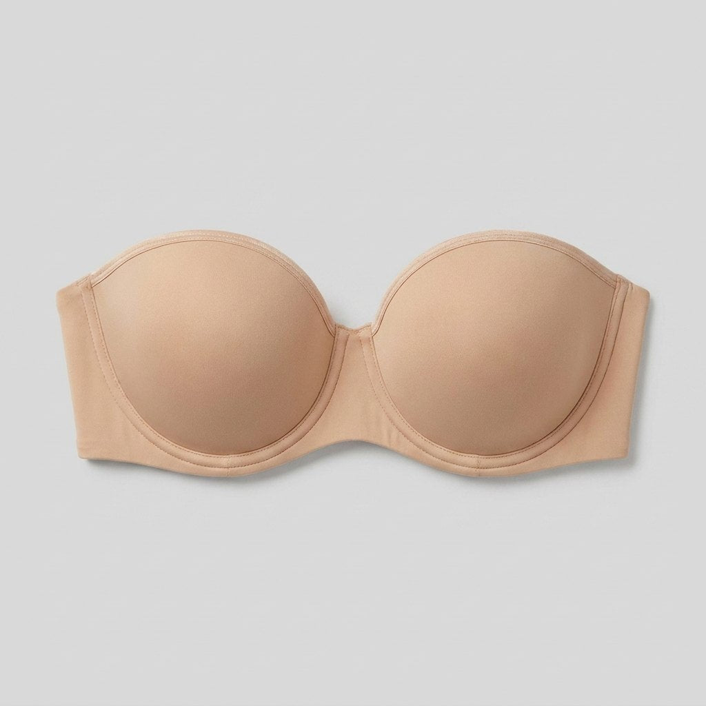 Pura strapless bra nude - front