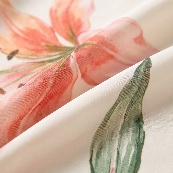 Close-up of the floral print chiffon fabric - The store Vancouver