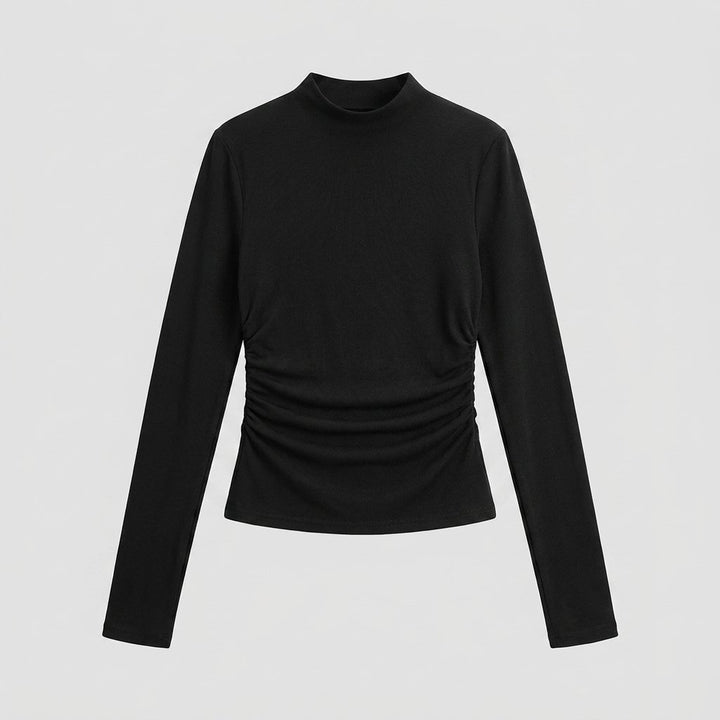 Ravishing black jersey top flat lay