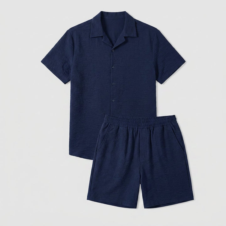 Relaxtic mens woven set flat lay