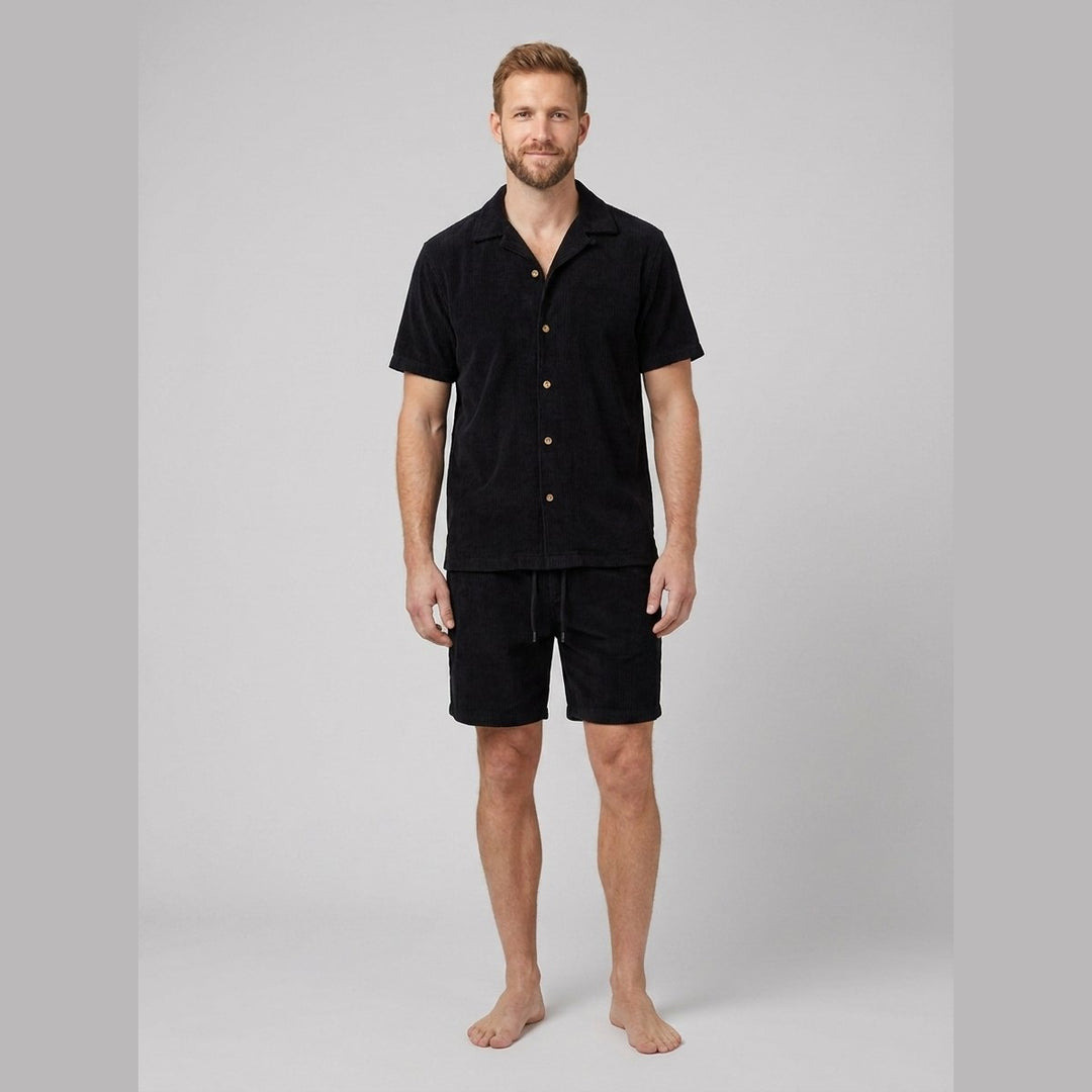 Ribo mens corduroy set black
