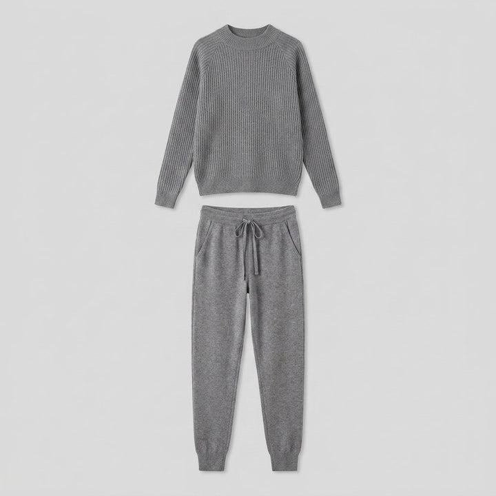 Rina ribbed knit tracksuit flat lay
