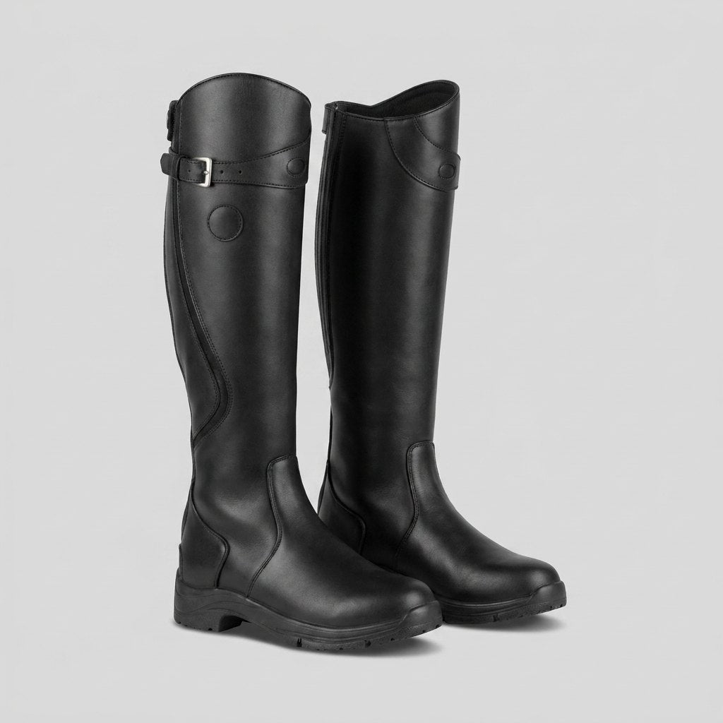 Rinley black orthopedic riding boots front