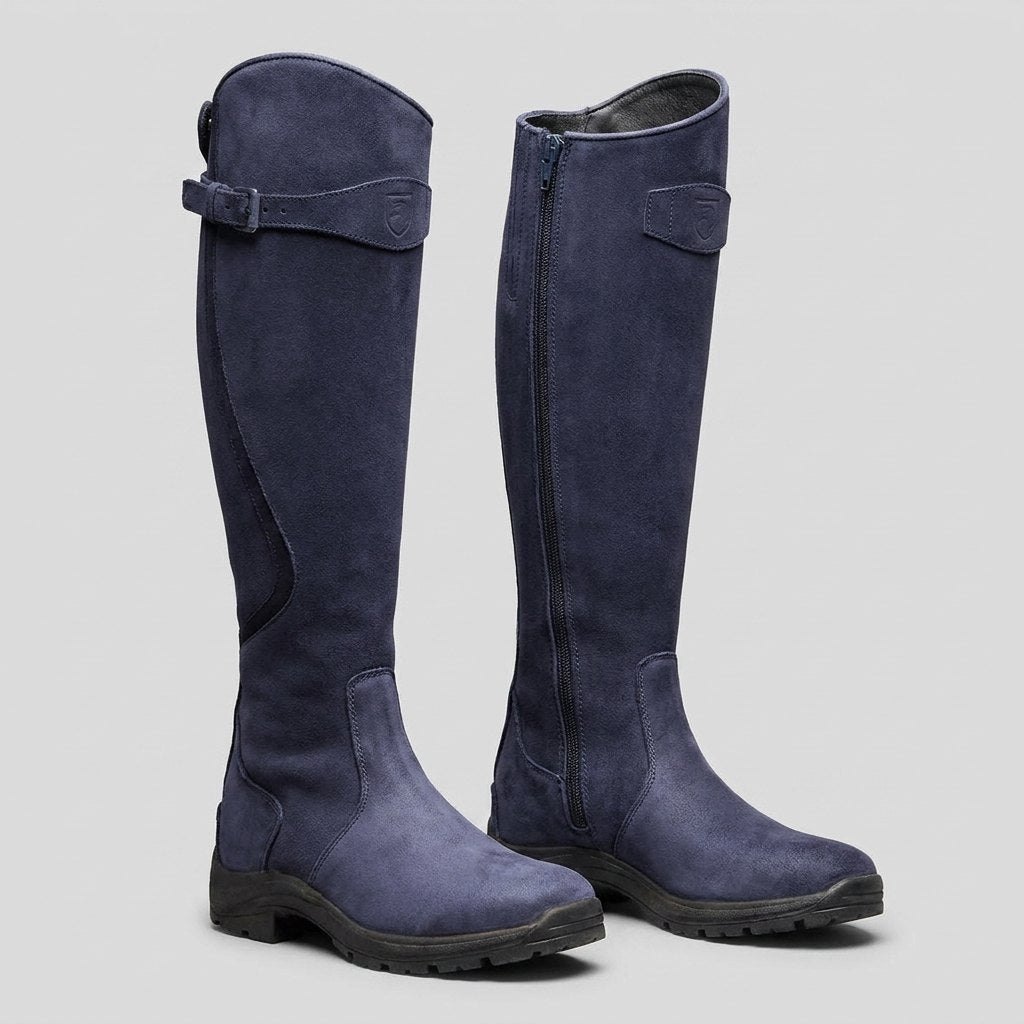 Rinley blue orthopedic riding boots front