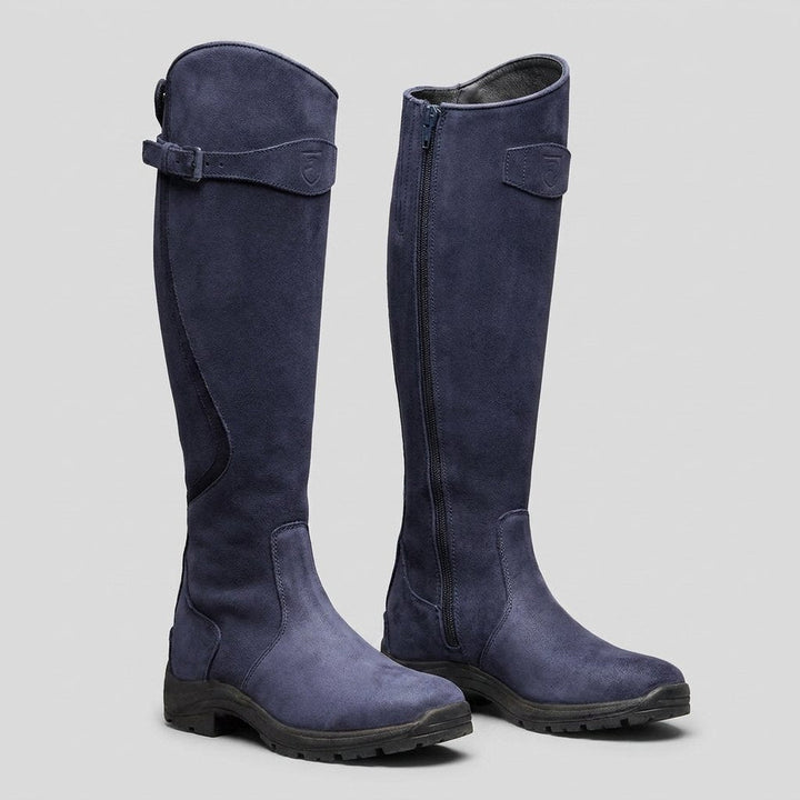 Rinley blue orthopedic riding boots front