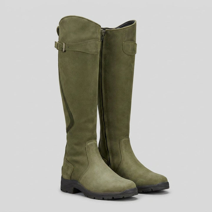 Rinley green orthopedic riding boots front