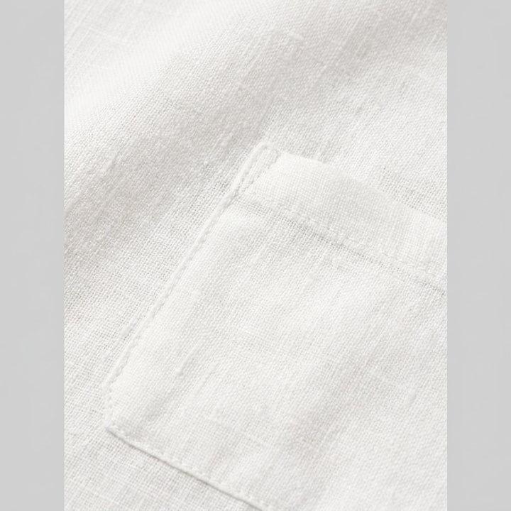 Riva white linen fabric detail