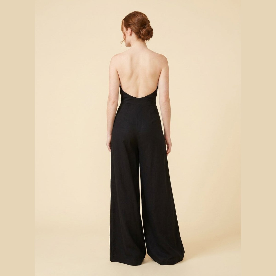 Riviera jumpsuit backless detail, back view