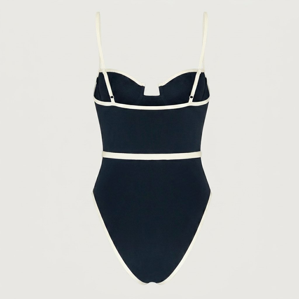 Riviera Monokini black one-piece swimsuit, back