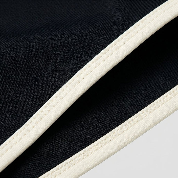 Riviera Monokini swim fabric and contrast trim detail