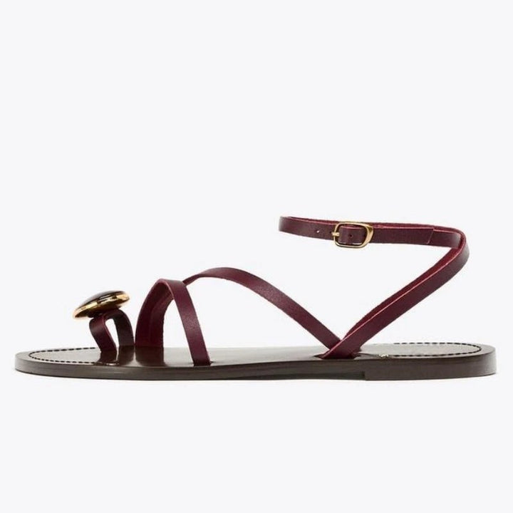Riviera burgundy sandal side profile