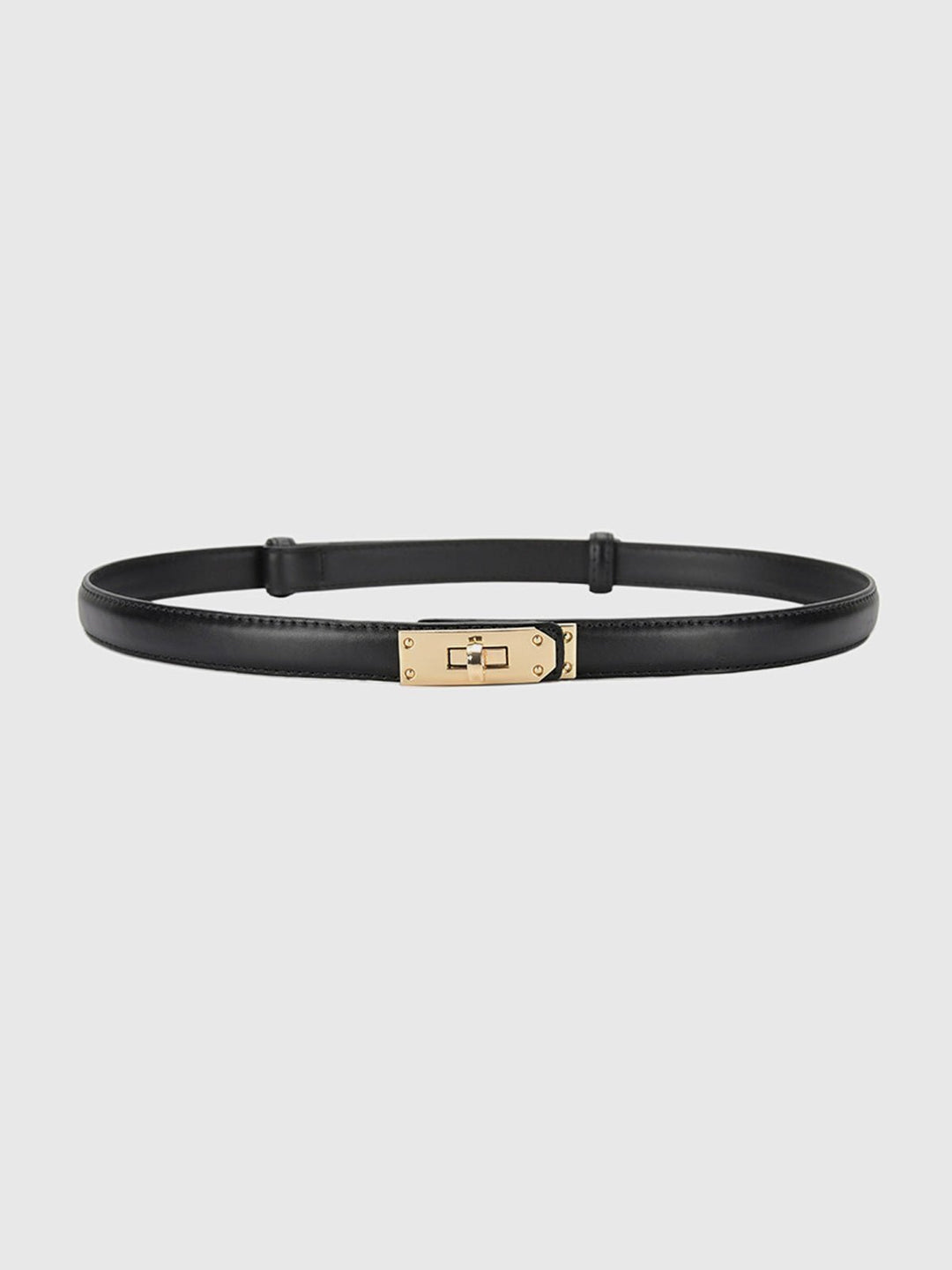 Rolo black PU belt with gold turn-lock buckle