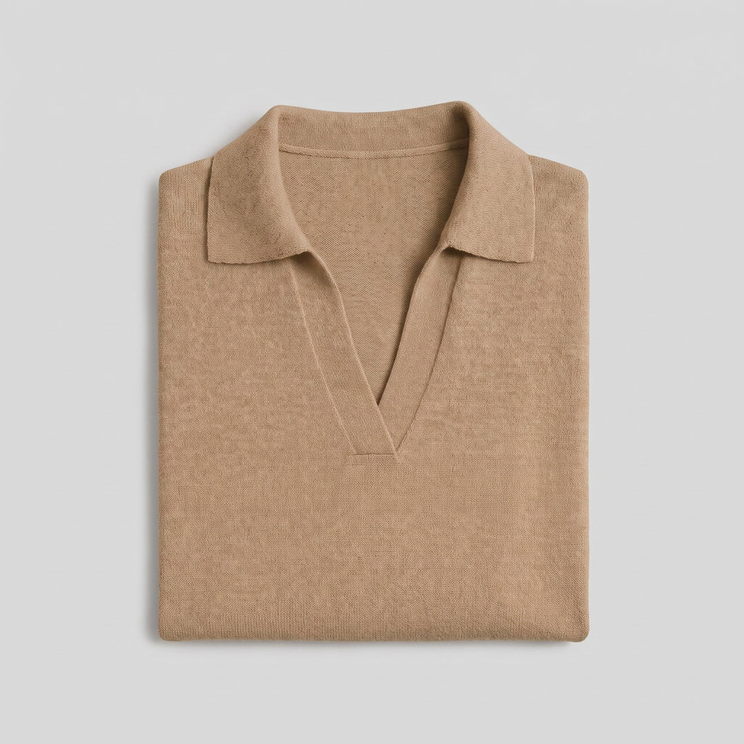 Roma cotton knit polo product flat lay
