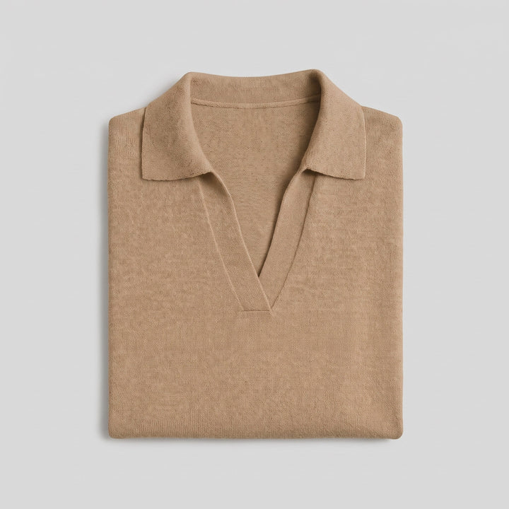 Roma cotton knit polo product flat lay