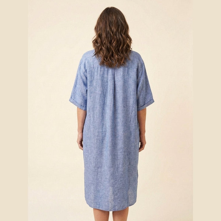 Rosa Linen Midi Dress back