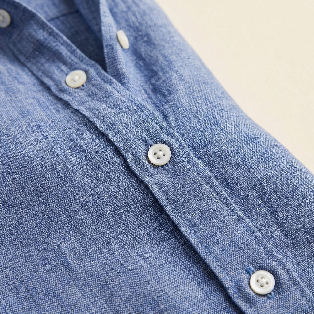 Rosa Linen Midi Dress fabric detail