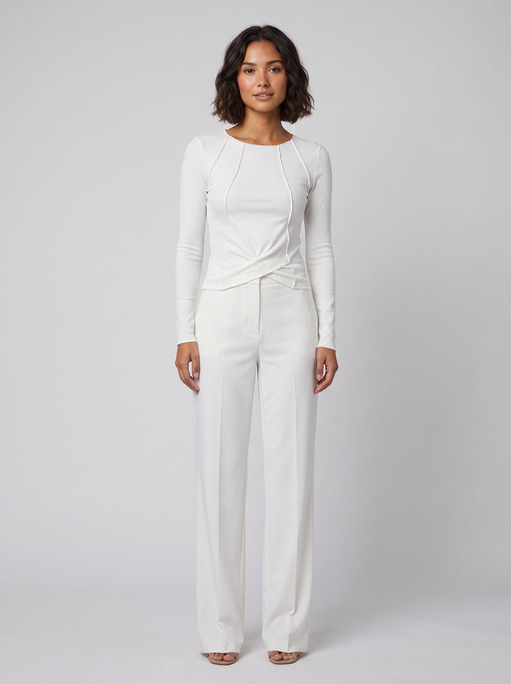 Rosa long sleeve top white