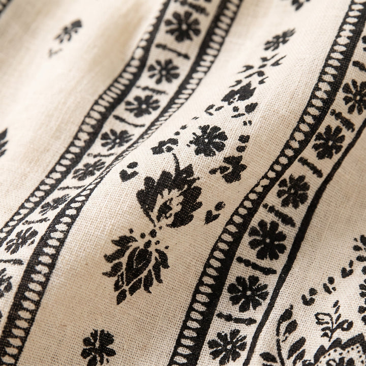 Rosie cream bohemian print fabric close-up