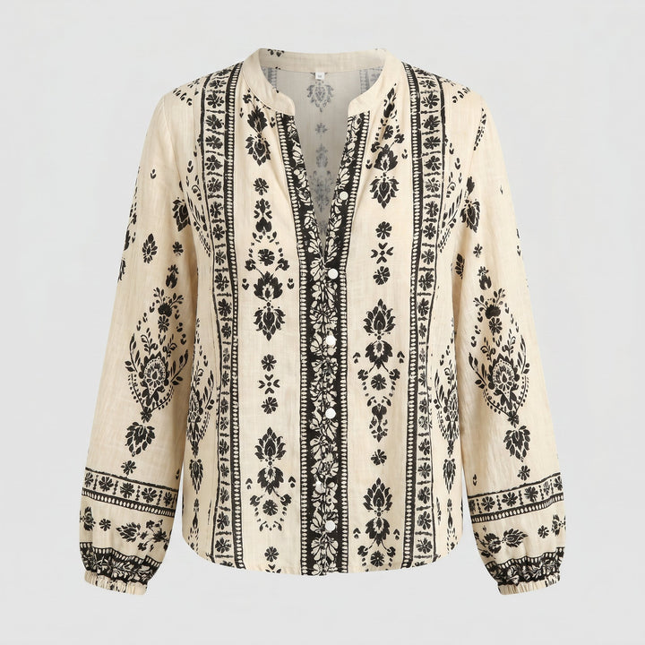 Rosie cream bohemian blouse product photo