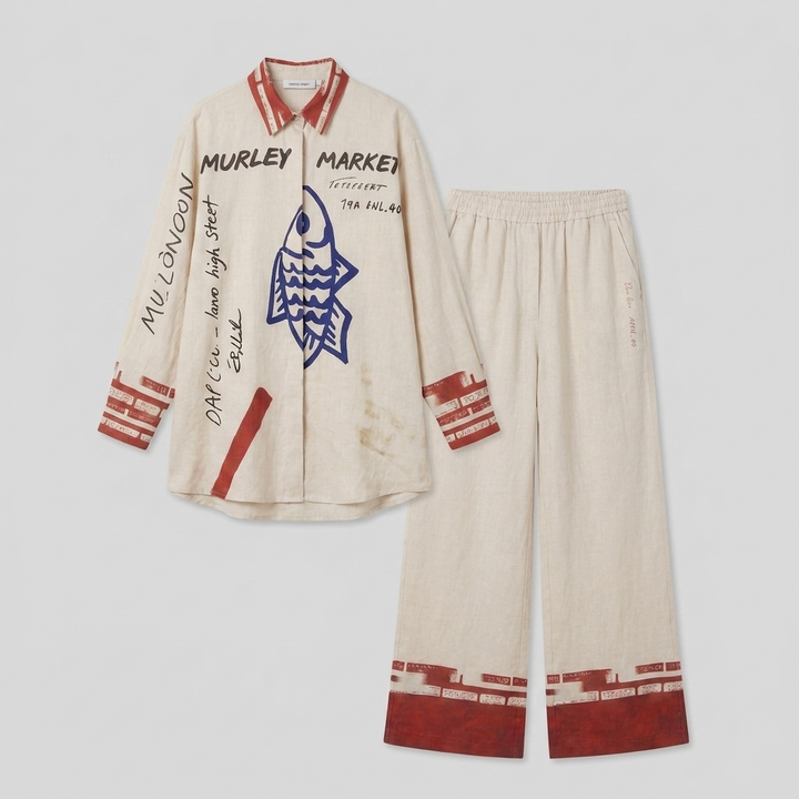 Rounelle linen set product flat-lay