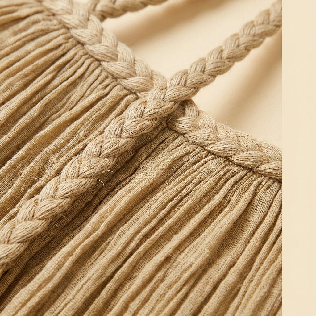 Sandrine maxi dress handwoven braid detail close-up