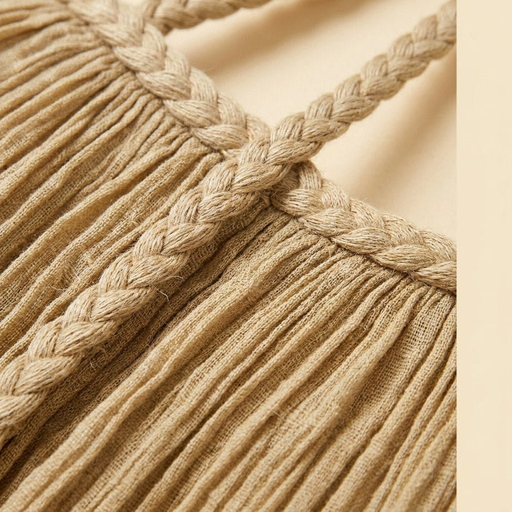 Sandrine maxi dress handwoven braid detail close-up