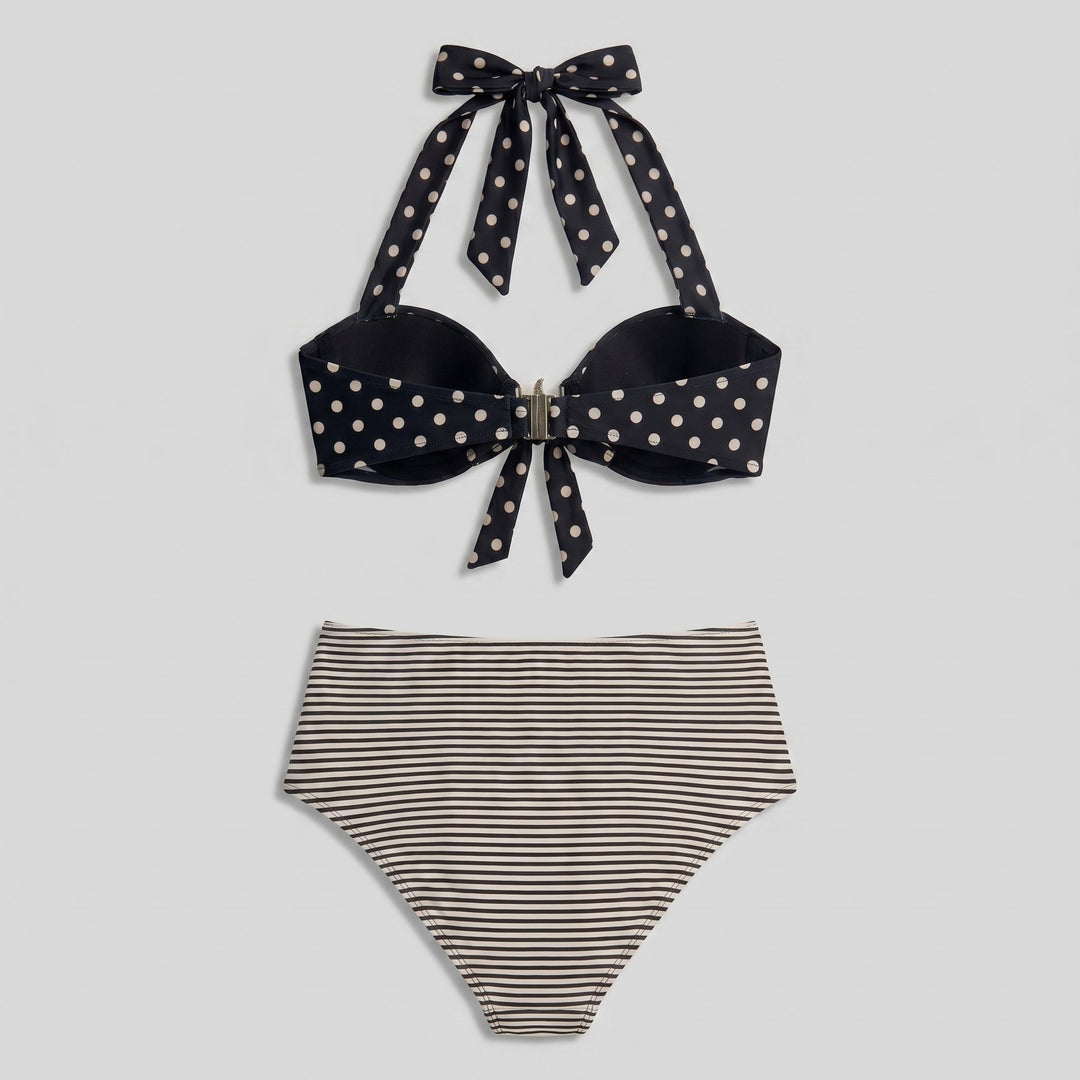Sandy starfish polka dot bikini set back