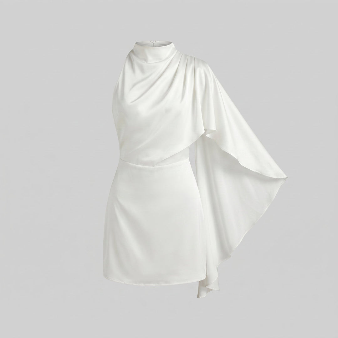 Sari satin mini dress flat lay