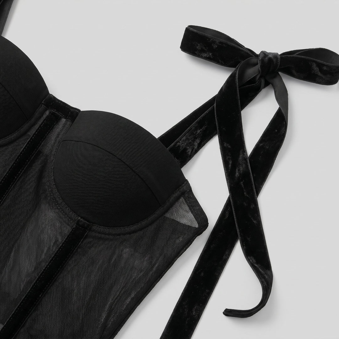 Sema cami bustier mesh detail