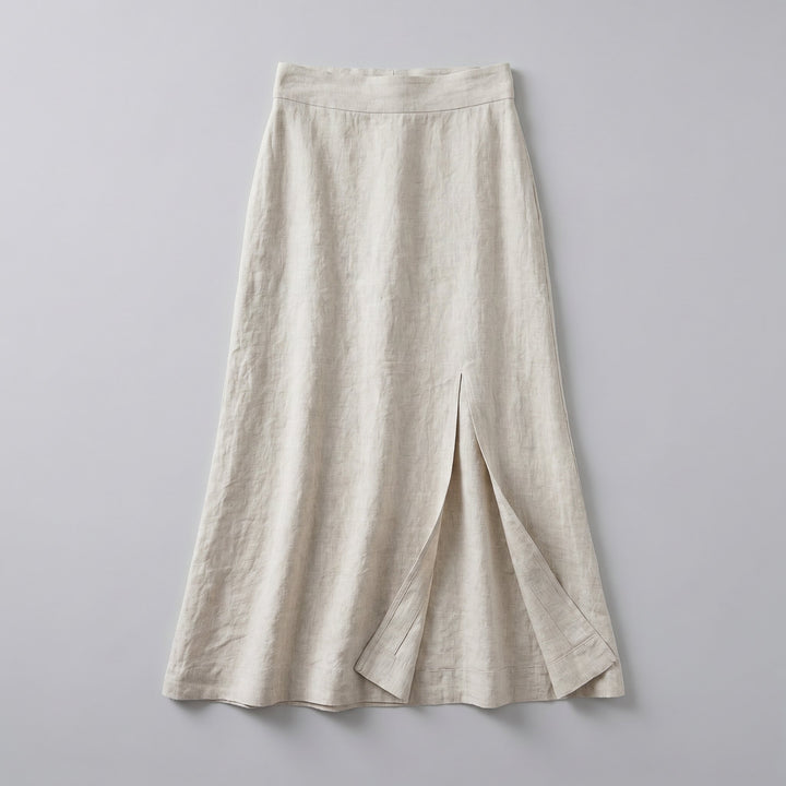 Senti natural linen maxi skirt flat lay