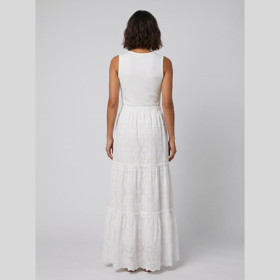 Sera eyelet maxi dress white back