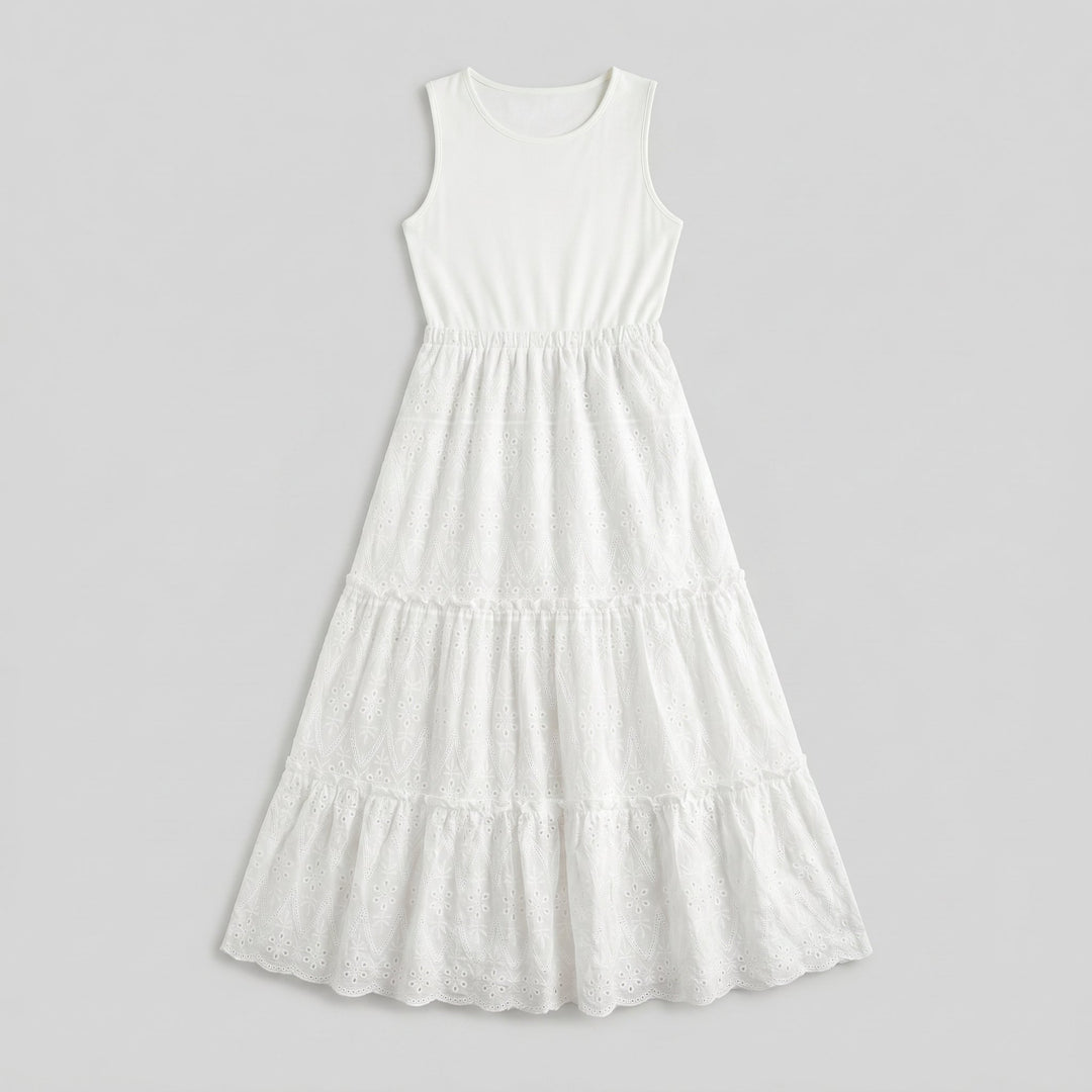Sera eyelet maxi dress flat lay