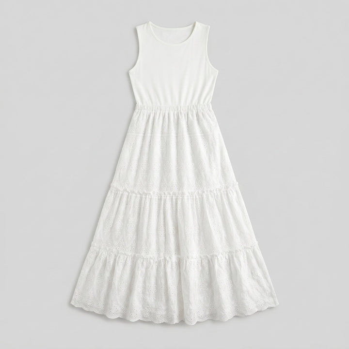 Sera eyelet maxi dress flat lay