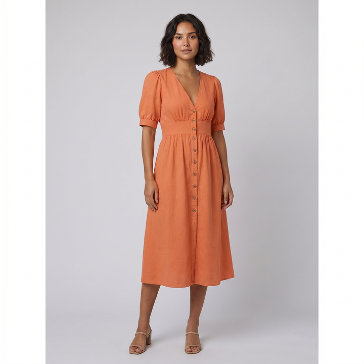 Serafina elegant dress orange - The store Vancouver