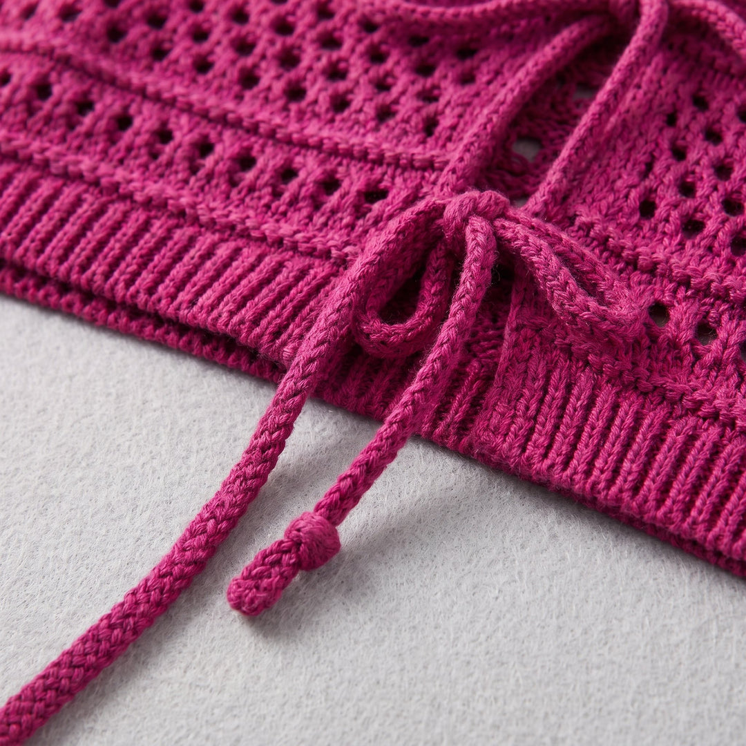 Sienna Crochet Set crochet knit fabric close up