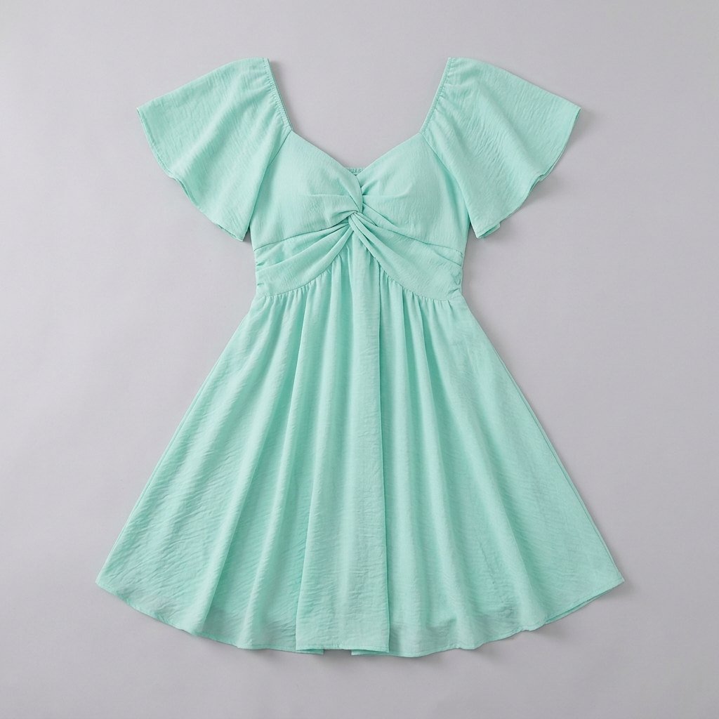 Sienna V mint green dress flat-lay