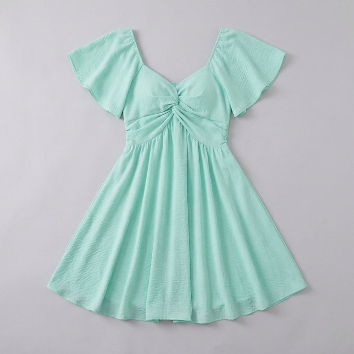 Sienna V mint green dress flat-lay