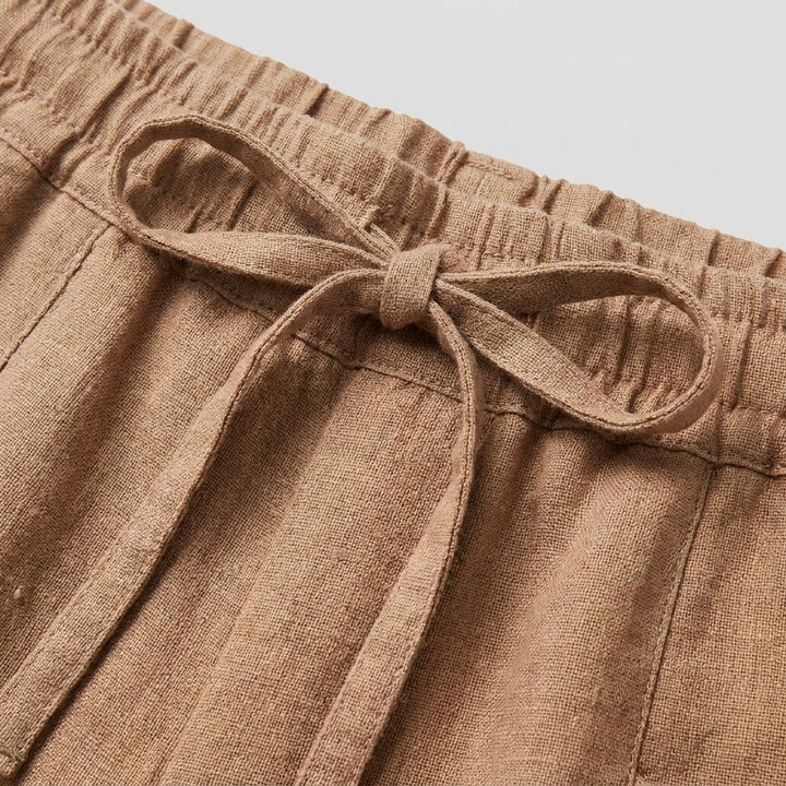 Sierra linen fabric and drawstring detail