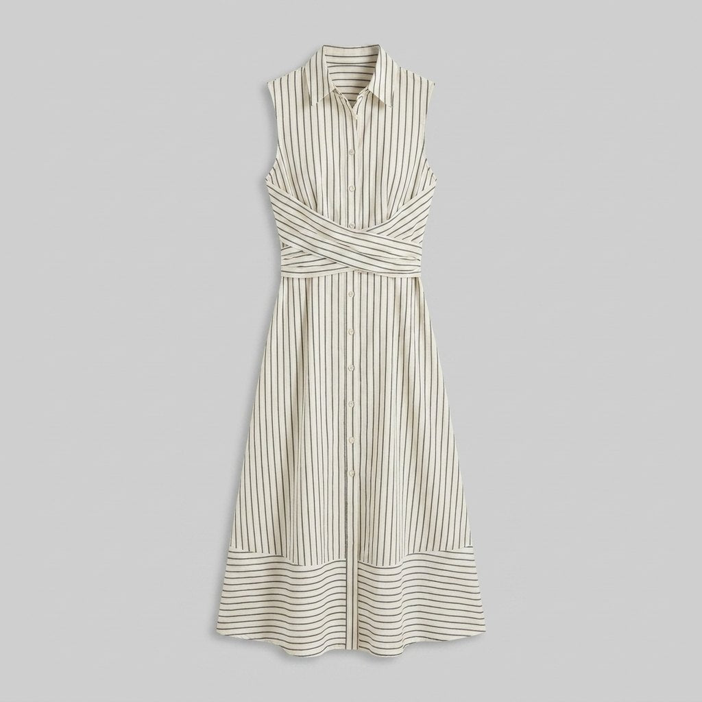 Sierra striped midi dress flat-lay