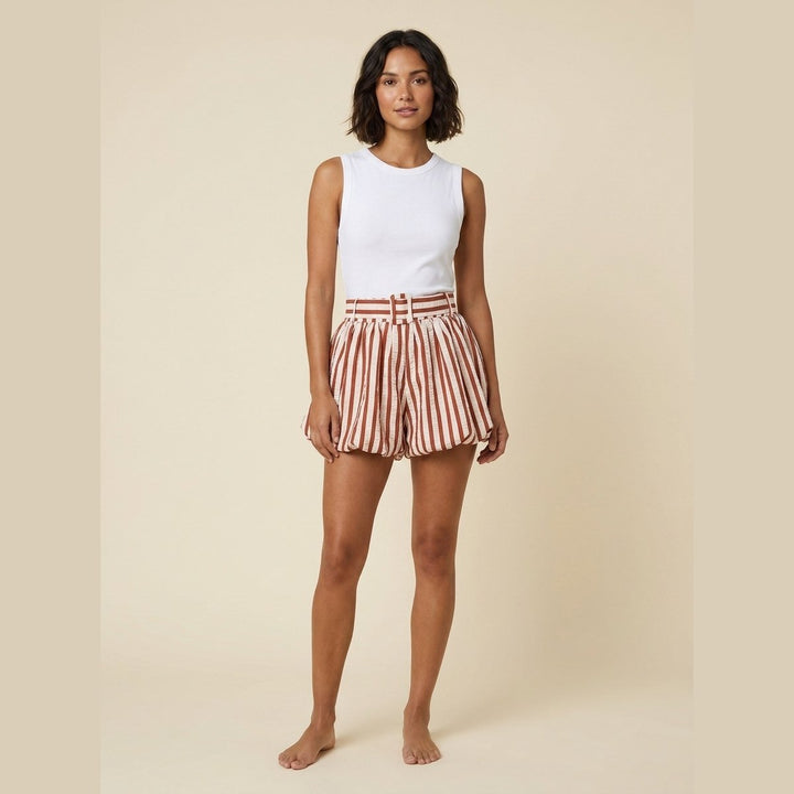 Sierra shorts rust red striped front