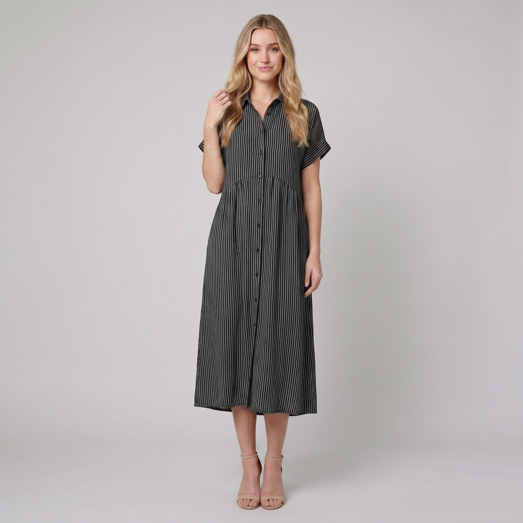 Sierra striped shirt dress black - The store Vancouver
