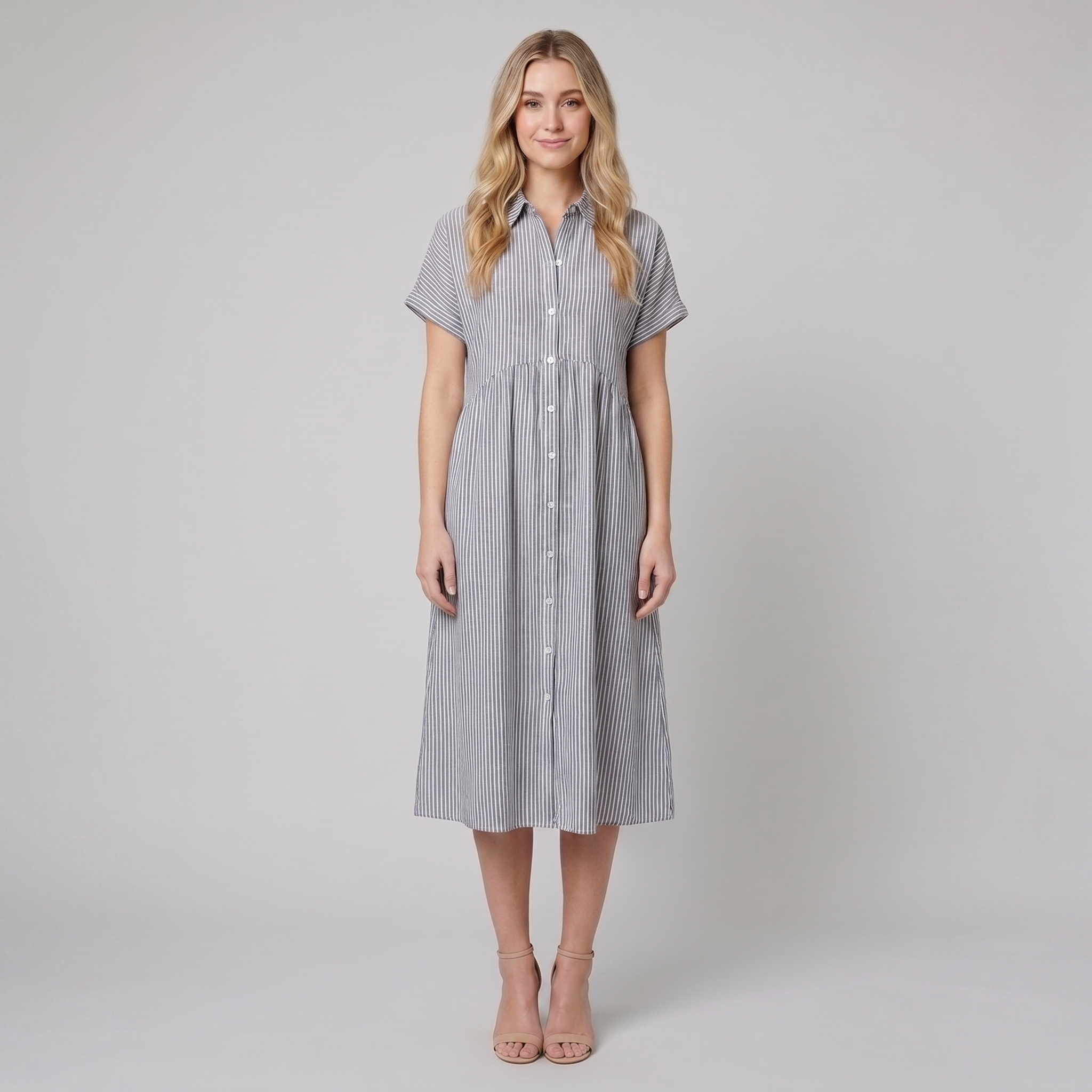 Sierra striped shirt dress gray - The store Vancouver