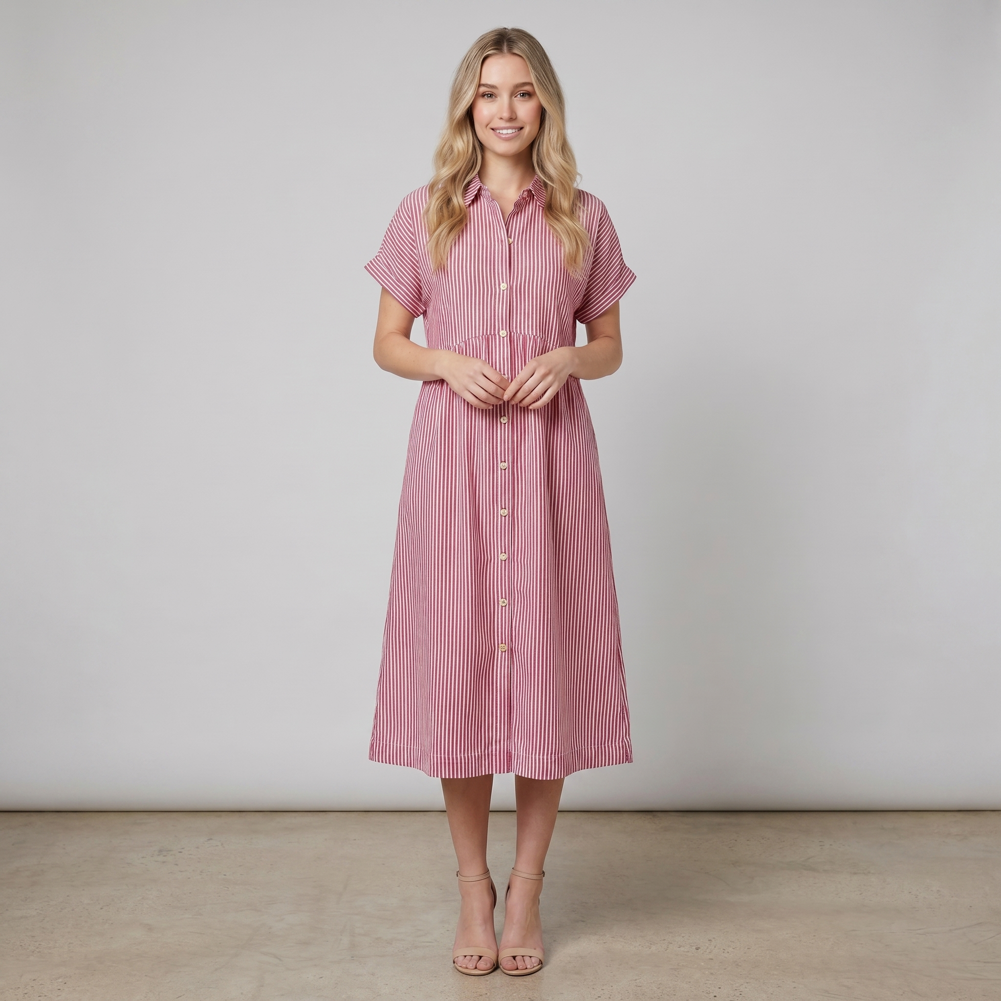 Sierra striped shirt dress red - The store Vancouver