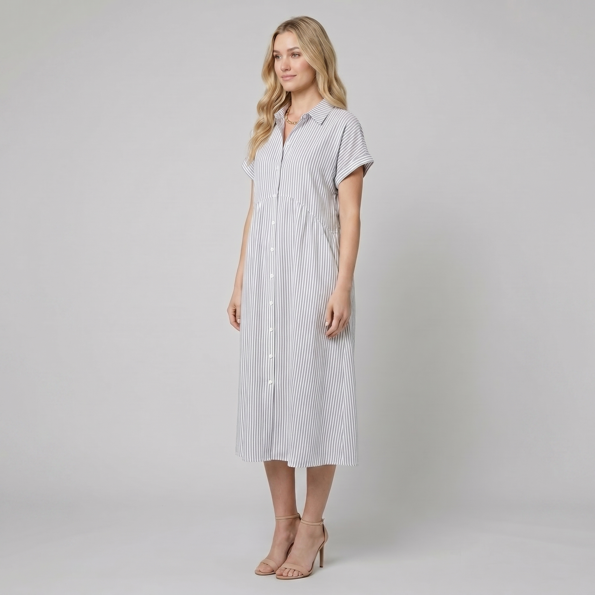 Sierra striped shirt dress white - The store Vancouver