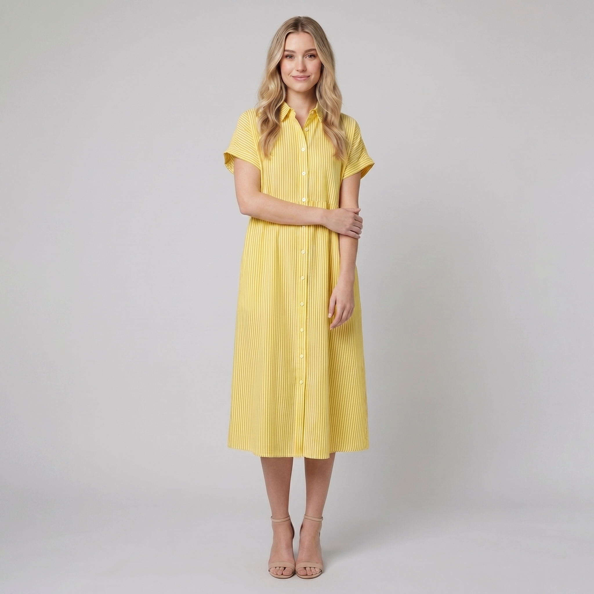Sierra striped shirt dress yellow - The store Vancouver